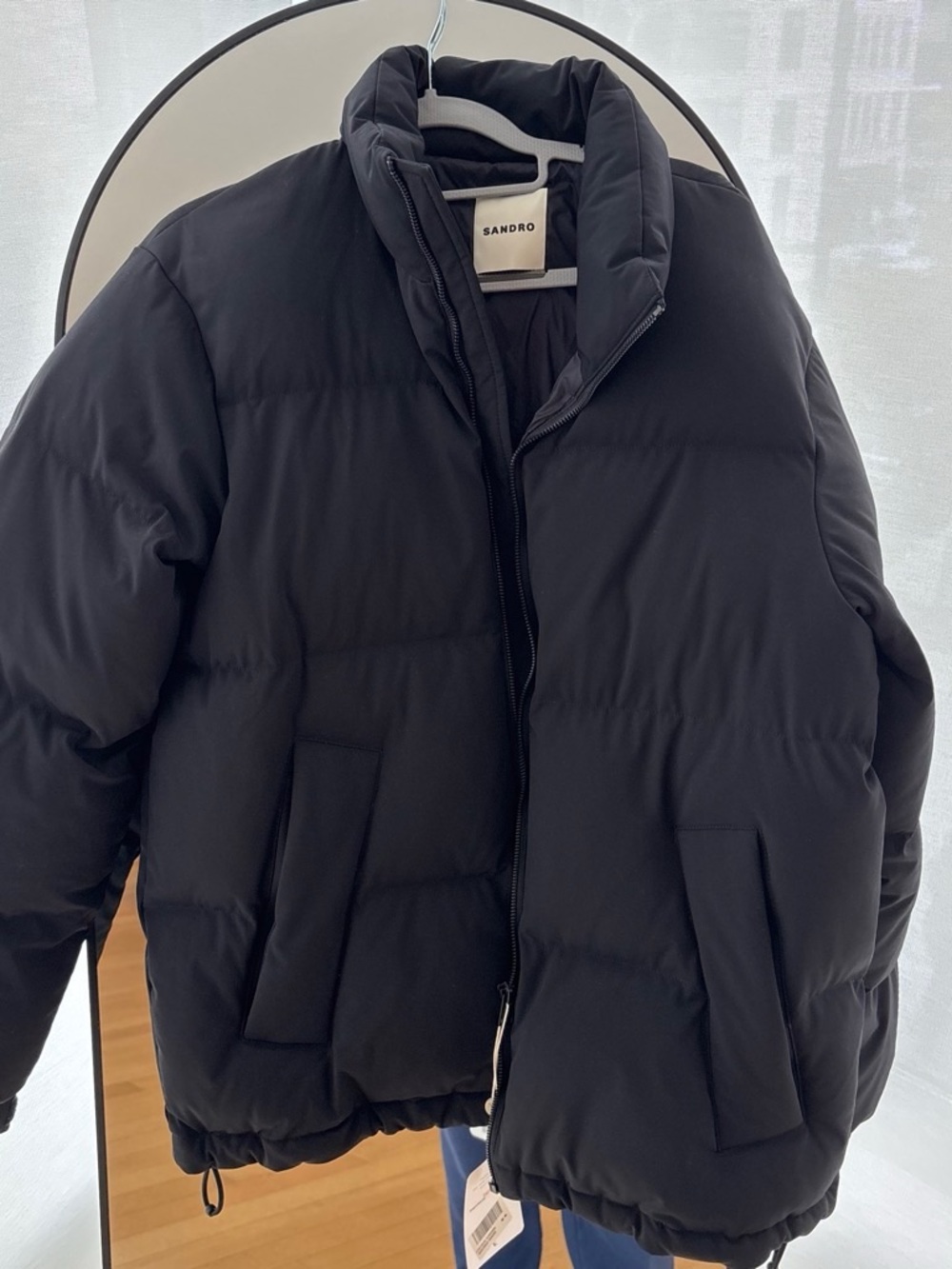 Sandro Black Men's Quilted Puffer Jacket